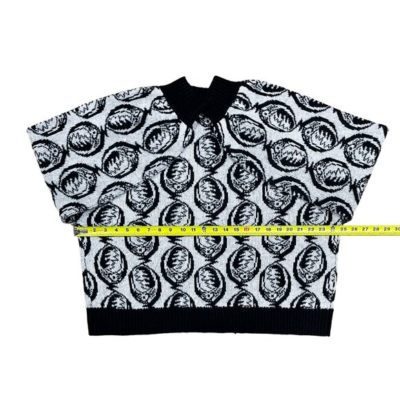 Grateful Dead Steal Your Face Cardigan — Chaser Oversized Black White L NWT - Picture 12 of 15